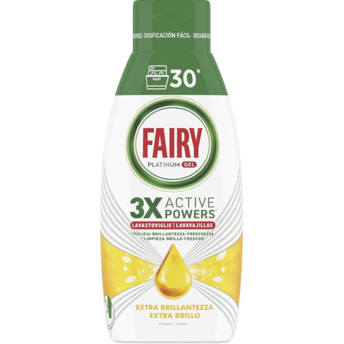 Гель для миття посуду в посудомийних машинах Fairy Platinum Gel лимон, 28 доз, 600 мл